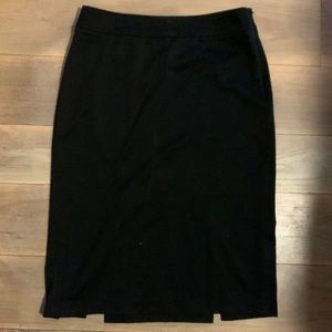 Black Midi-Length Pencil Skirt